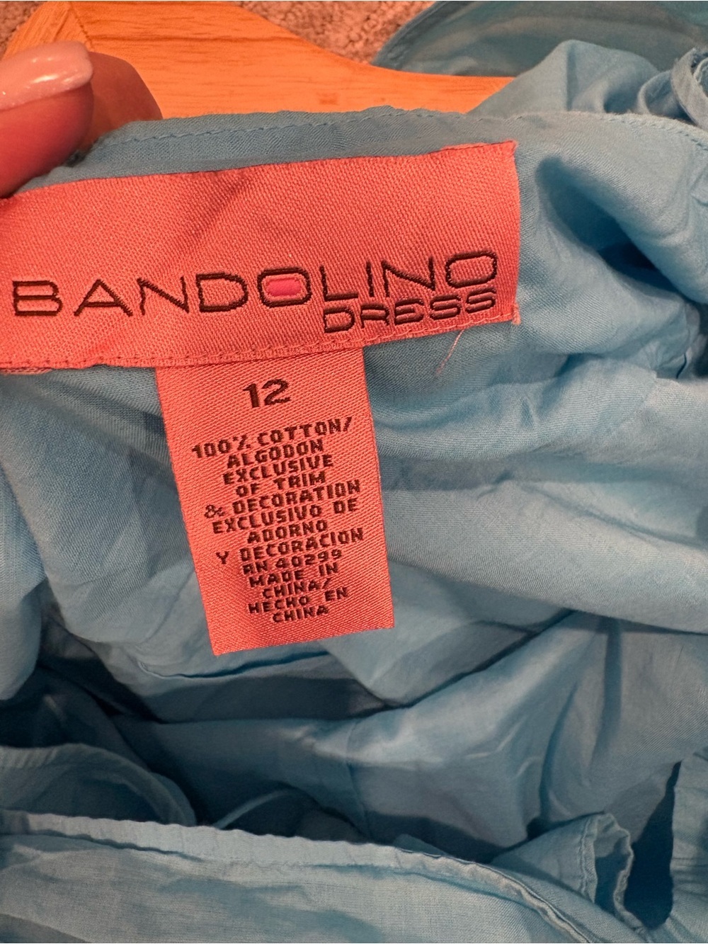 Bandolino Bright Blue Sleeveless V-Neck Midi Dress Lace Tiered Hem Coastal - Picture 9 of 9
